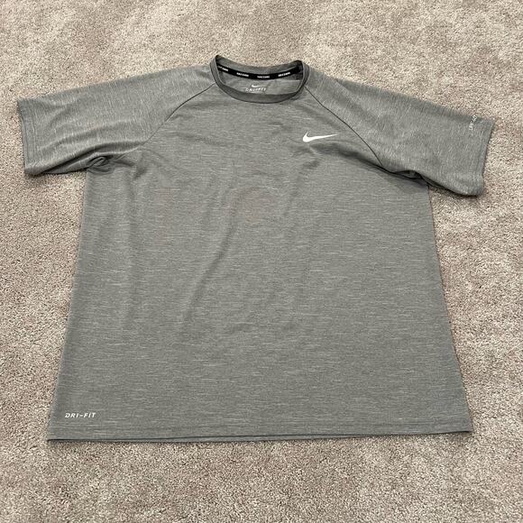 Nike Swim Dri-Fit Men's Activewear T Shirt Light Grey Size XL - Picture 7 of 7